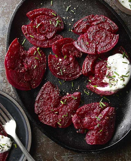 Crispy Smashed Beets with Goat Cheese
