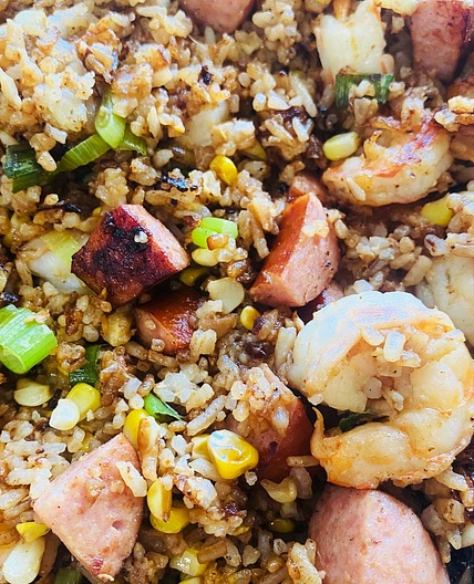 Blackstone Shrimp Boil Fried Rice