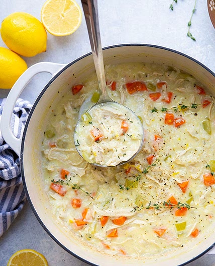 Creamy Chicken Lemon Rice Soup
