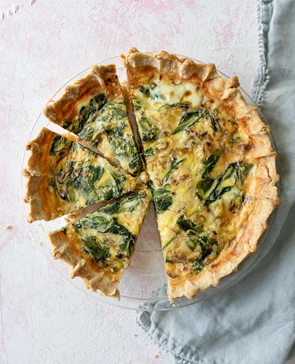 Caramelized Onion and Spinach Quiche