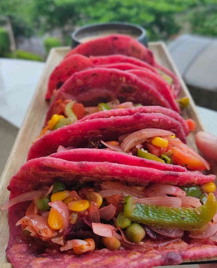 Veg Beetroot Wraps | Beet Torillas {Egg-free, Healthy}