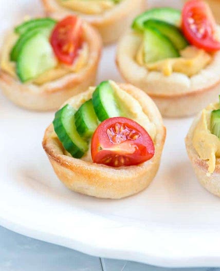 Easy Hummus Cups With Cucumber and Tomato