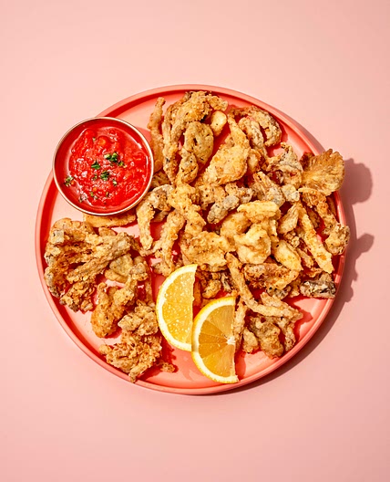 Mushroom “Calamari” with Spicy Marinara