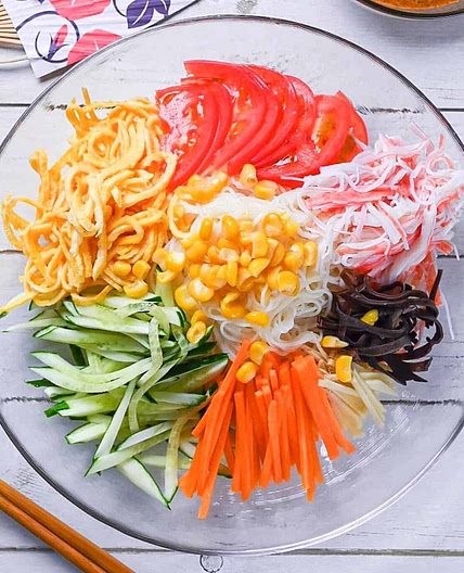 Somen Salad with Japanese Sesame Dressing