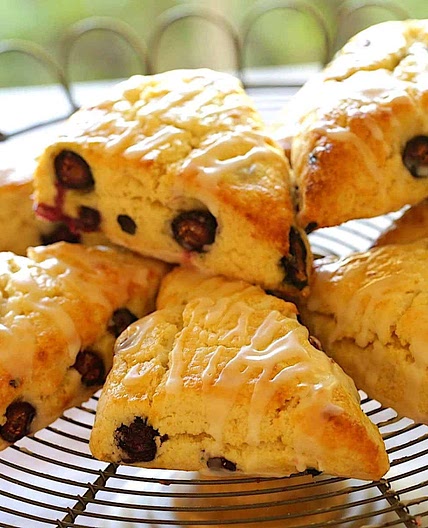 Lemon Blueberry Scones Recipe with Lemon Glaze