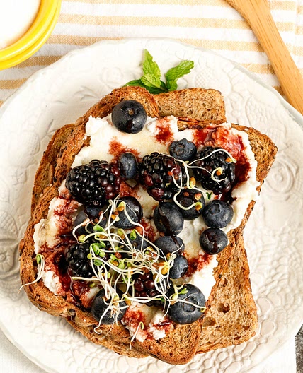 Black and Blueberry Ricotta Toast