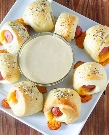 Pigs in a Blanket with Honey Dijon Dipping Sauce