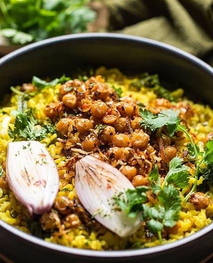 Creamy Coconut Rice with Spiced Chickpeas