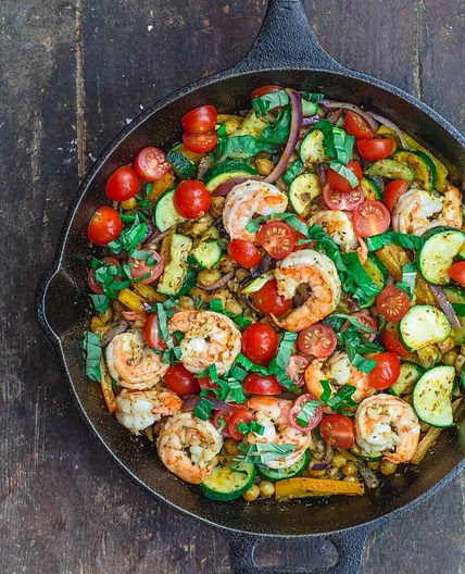 Mediterranean-Style Sauteed Shrimp and Zucchini