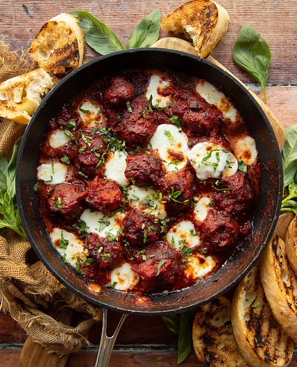 Skillet Meatballs For Two