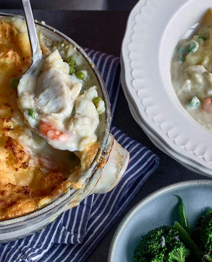 The Hairy Bikers' fish pie with cheese mash