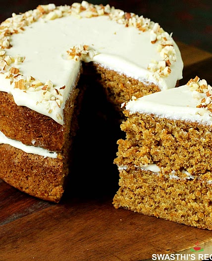 Eggless Carrot Cake Recipe
