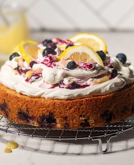 Lemon Blueberry Mascarpone Cake with Frosting Recipe
