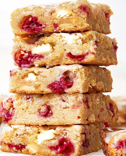 White Chocolate and Raspberry Blondies