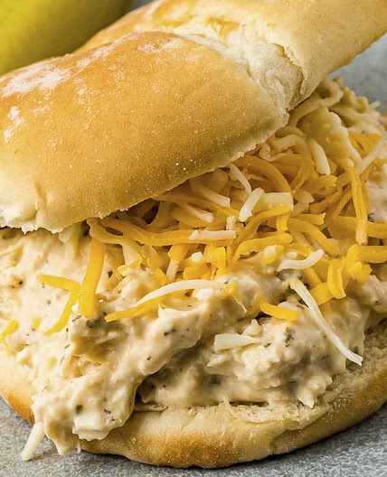 Slow Cooker Ranch Chicken Sandwiches