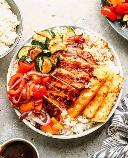 Grilled Hawaiian Chicken Teriyaki Bowls