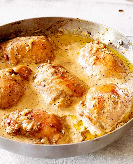 Pollo a la Mostaza (Dijon mustard chicken thighs)