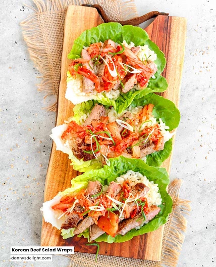 Korean Beef Salad Wraps