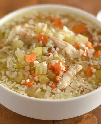 Crockpot Chicken and Cauliflower Rice Soup