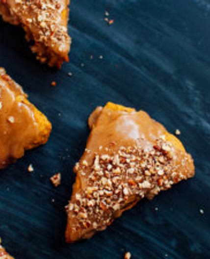 Pumpkin Pecan Scones with Maple Glaze