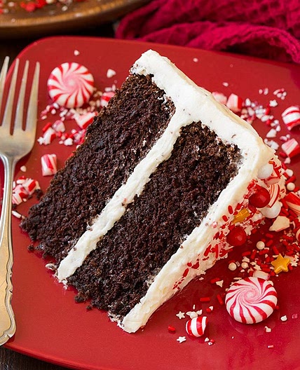 Peppermint Chocolate Cake with Peppermint Buttercream Frosting
