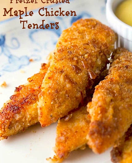 Oven Baked Pretzel Crusted Maple Chicken Tenders