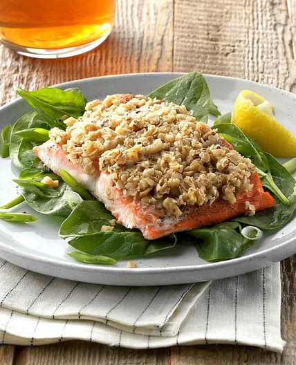 Walnut and Oat-Crusted Salmon