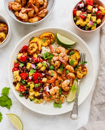 Caribbean Bowls with Jerk Shrimp