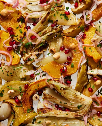 Roasted Fennel With Delicata Squash & Apples