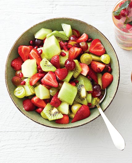 Red-and-Green Fruit Salad with Mint Syrup
