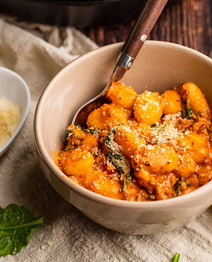 Creamy Tomato Sausage Gnocchi with Spinach