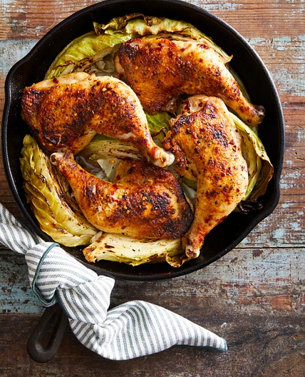 Honey Mustard Roasted Chicken and Cabbage