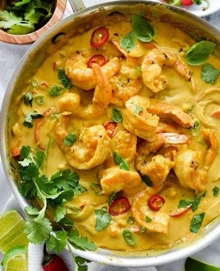 Shrimp In Thai Coconut Curry Sauce