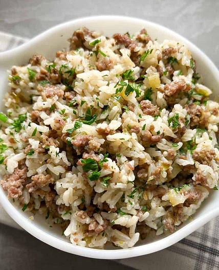 Instant Pot Dirty Rice (Without Livers)