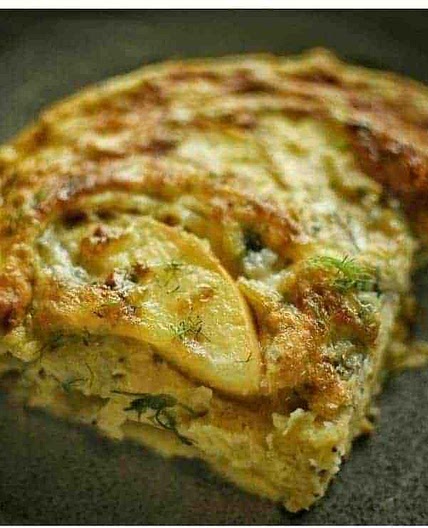 Caramelized Fennel, Apple & Blue Cheese Frittata