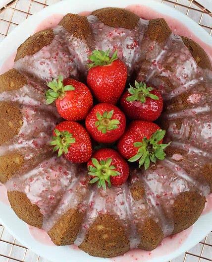 Strawberry Pound Cake with a Strawberry Glaze