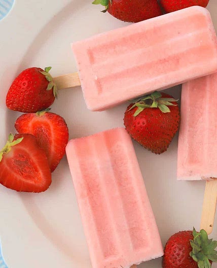 Sugar Free Strawberry Ice Cream Popsicles