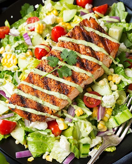 Mexican Grilled Salmon Salad