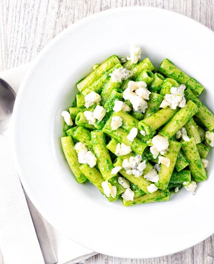 Wild Garlic Pesto Pasta Recipe with Gorgonzola Cheese