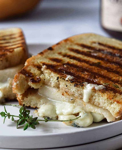 Jammy Gorgonzola and Pear Grilled Cheese