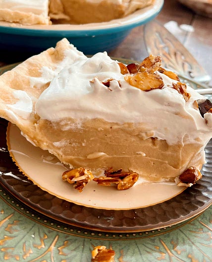 Maple Cream Pie with Sugared Almonds