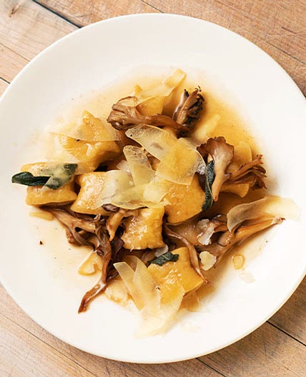 FRIED SAGE AND CHANTERELLES RICOTTA GNOCCHI