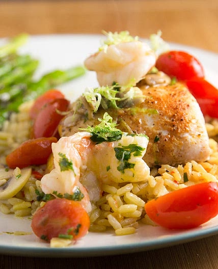 Pan Seared Red Snapper and Shrimp in a Lime Margarita Sauce