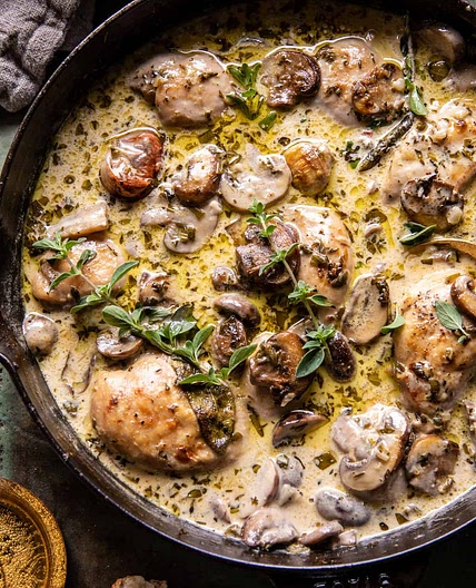 Creamed Mushroom and Brie Chicken