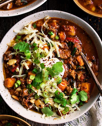 Spiced Lamb Chili with Butternut Squash & Kale