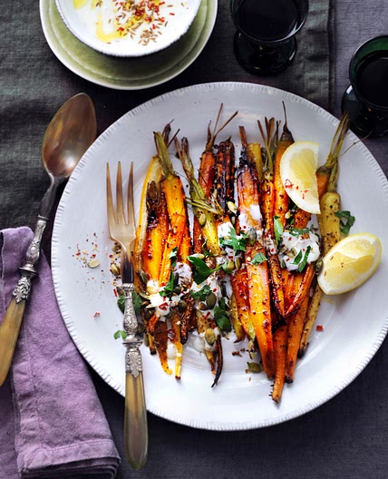 wortels met honing, karwij en yoghurt