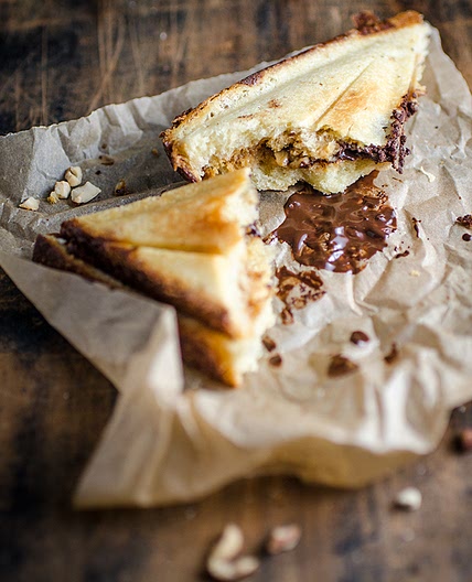 Quick Chocolate and Caramel Brioche Jaffles