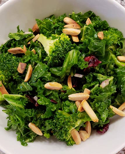 Kale broccoli and cranberry salad