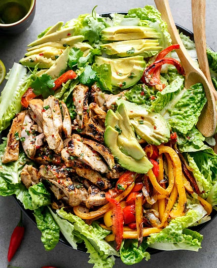 Grilled Chili Lime Chicken Fajita Salad