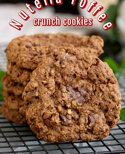 NUTELLA OATMEAL TOFFEE CRUNCH COOKIES